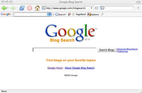 google blog search. Google – Blog Search