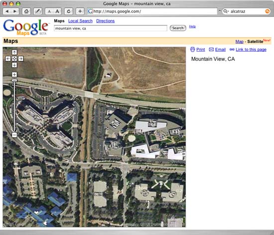 Google Map View of Google