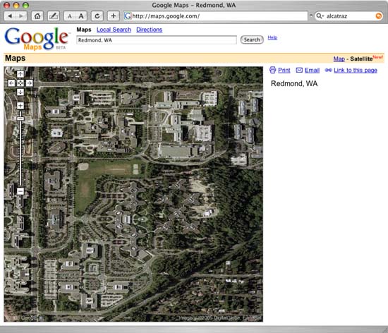 Google Map View of Microsoft