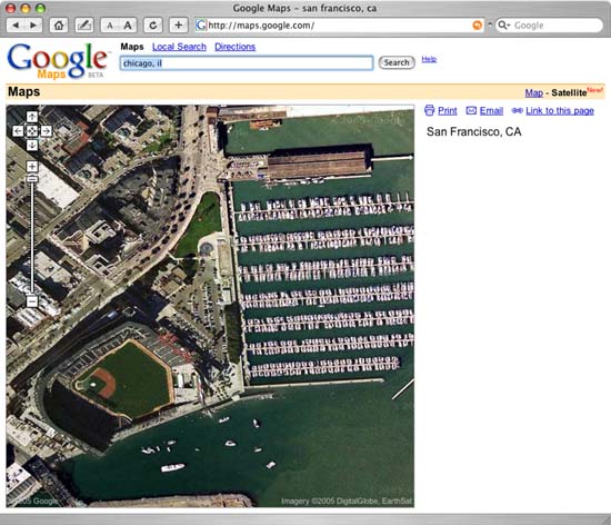 Google Map View of SBC Park
