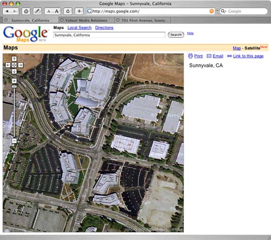 Google Map View of Yahoo!