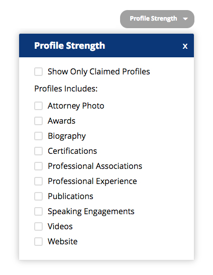 Filter by Profile Strength