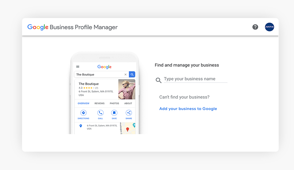 GBP Find and Manage Your Business Page