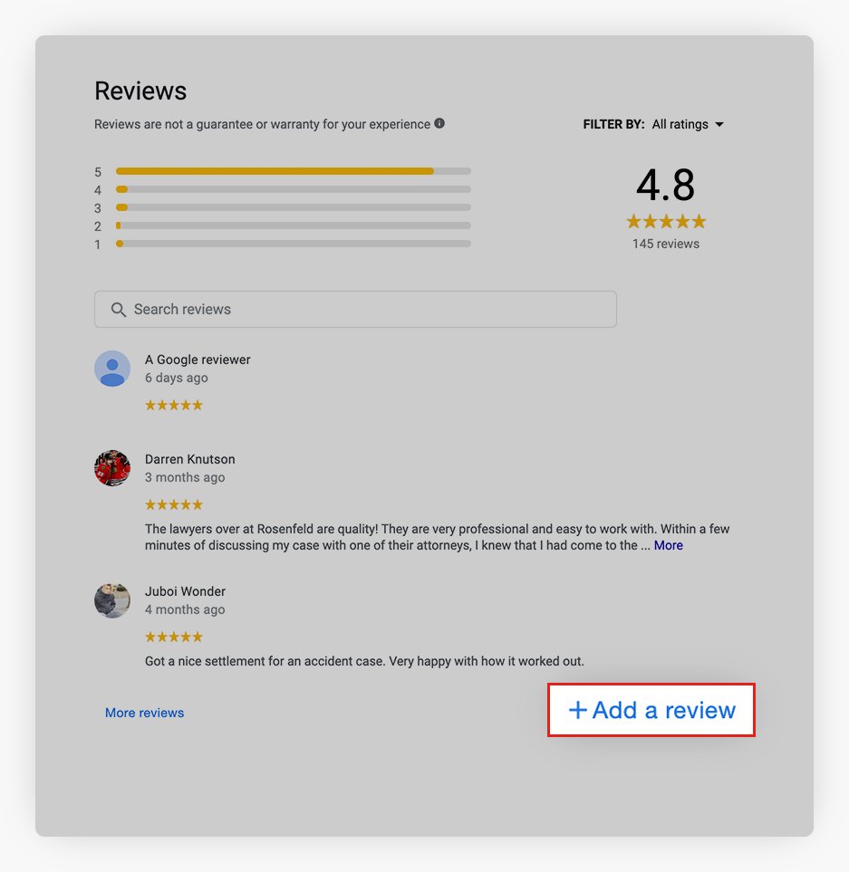 Google LSA Add Review Button