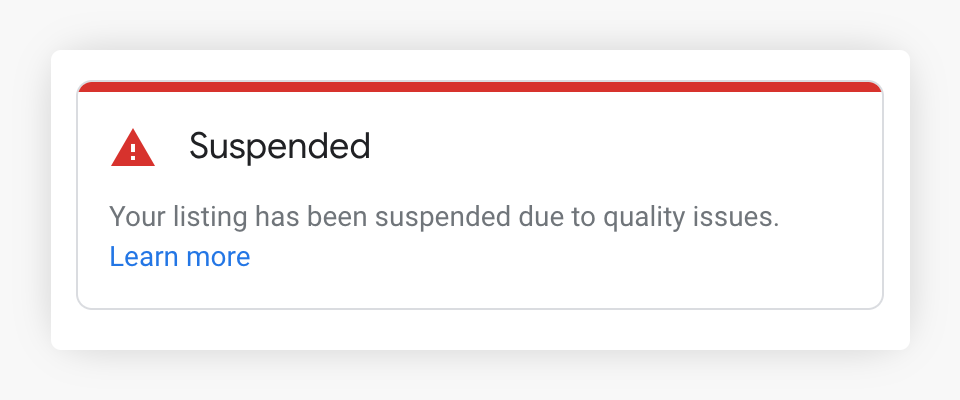 Google Listings Suspensions