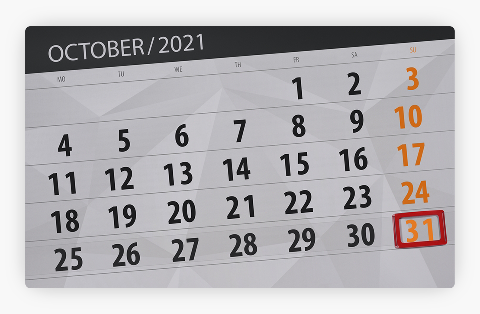 Calendar - October 31st