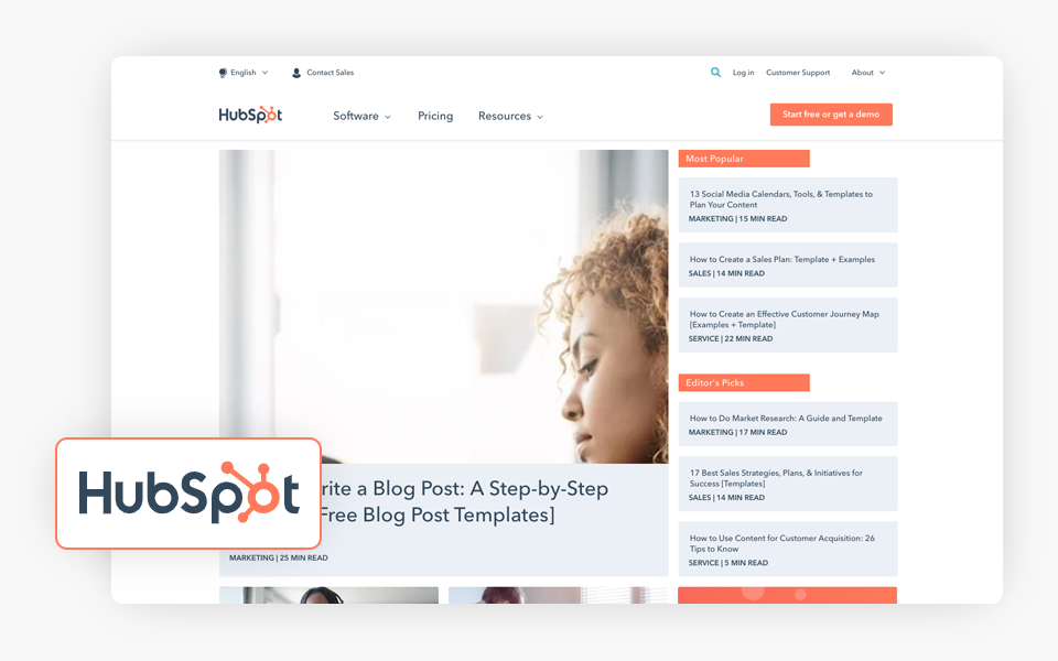Hubspot Logo and Homepage