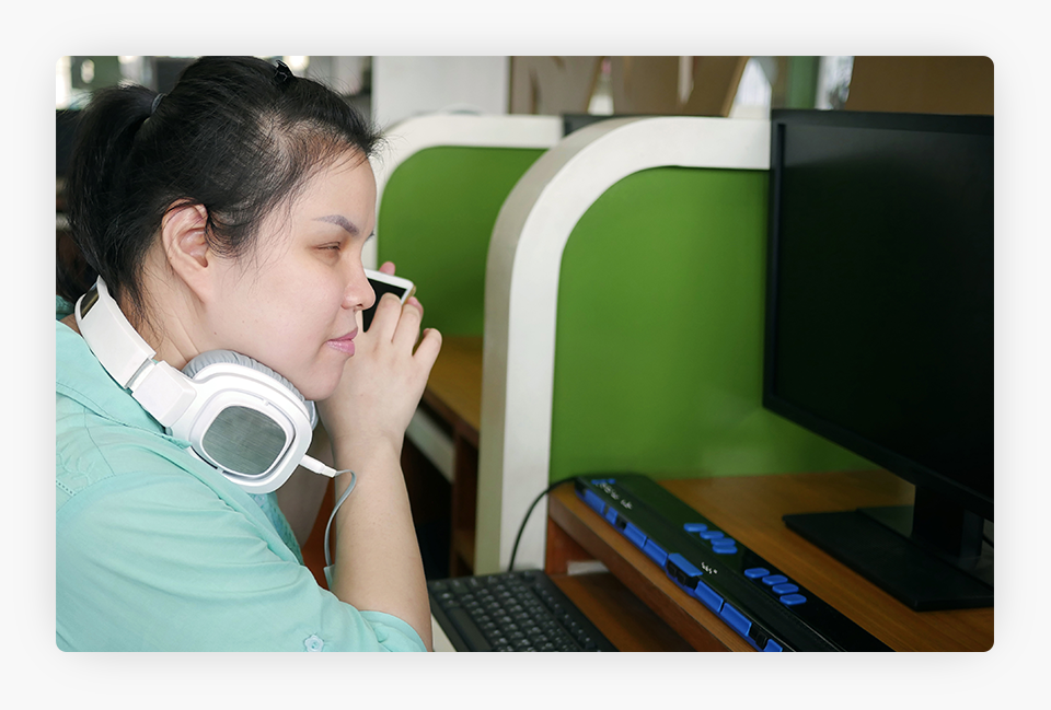 Blind Person Using Computer