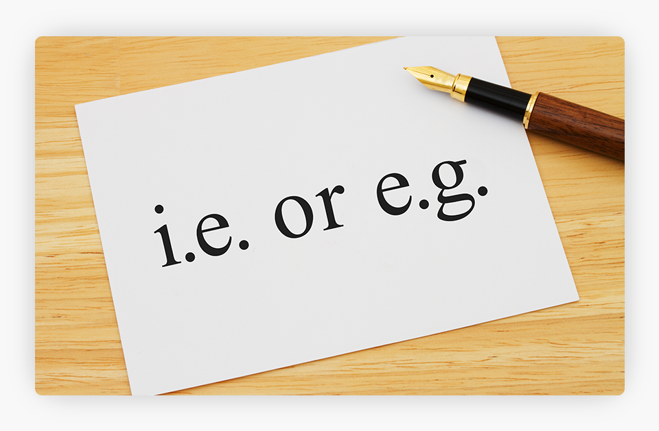 Abbreviations of i.e. and e.g.