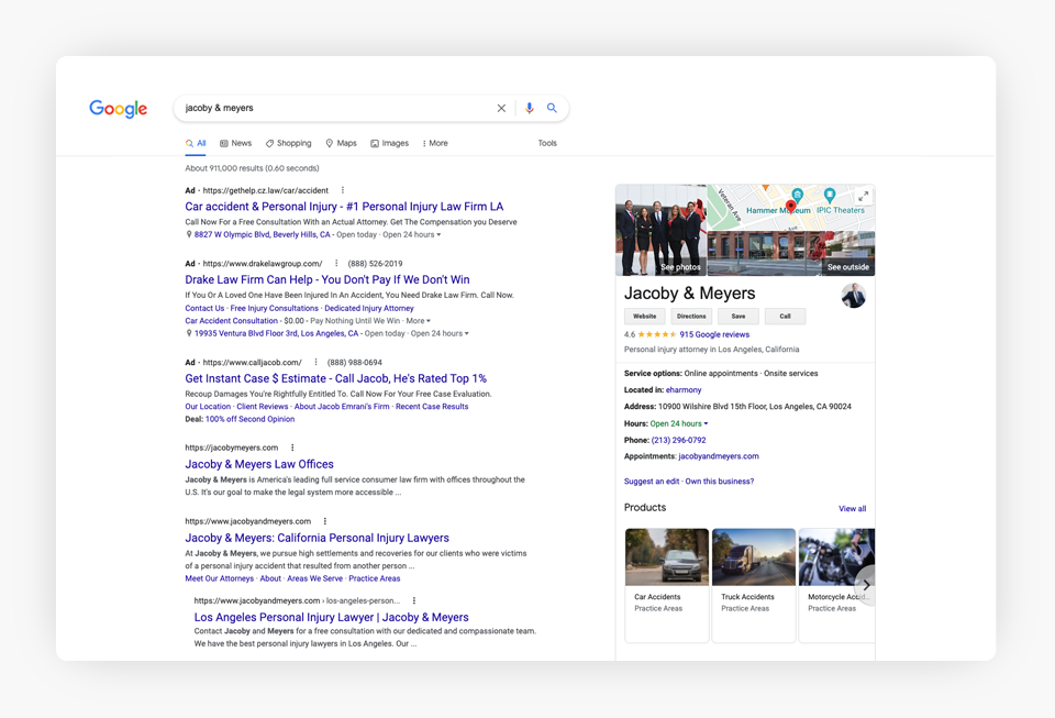 SERP Showing Competitor on Ads