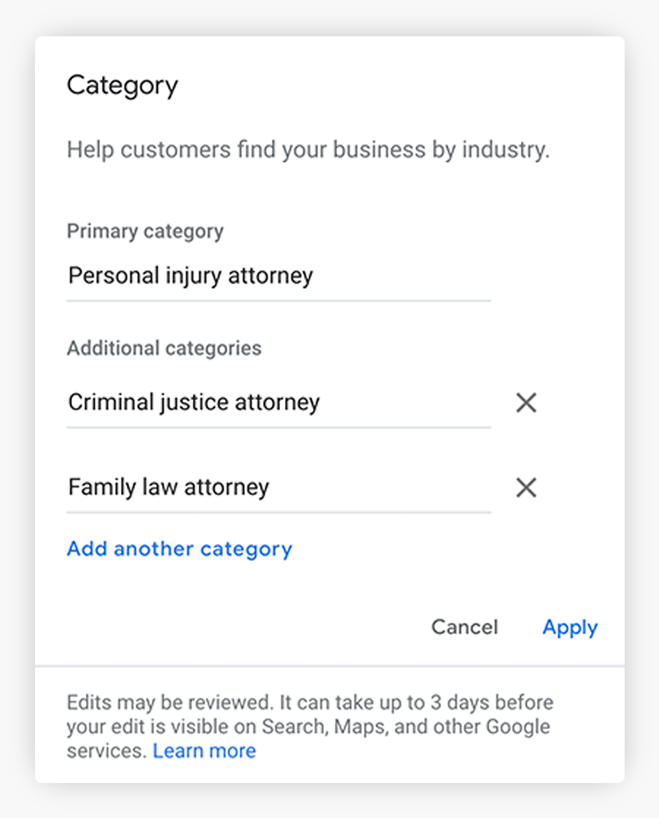 Google Business - Category