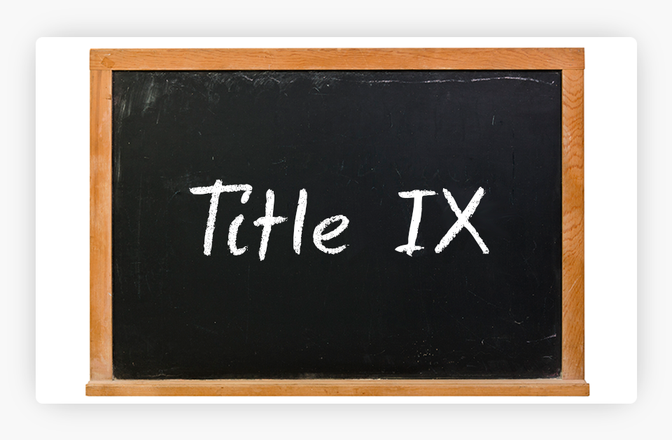Blackboard with Title IX Text