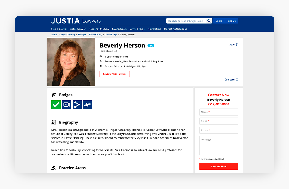 Beverly Herson - Justia Lawyers