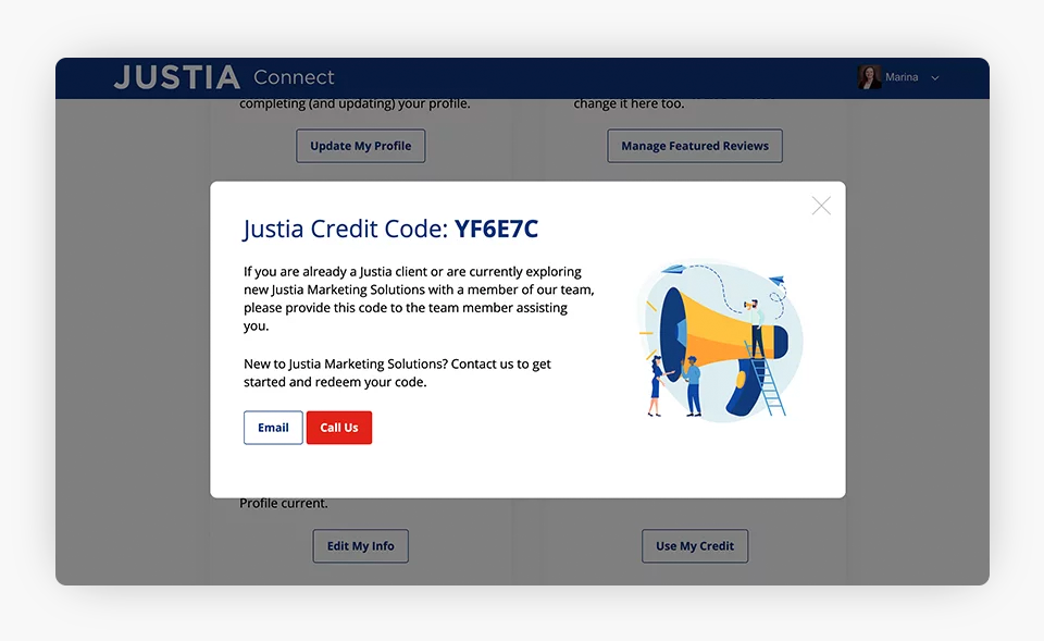 Justia Credit Code