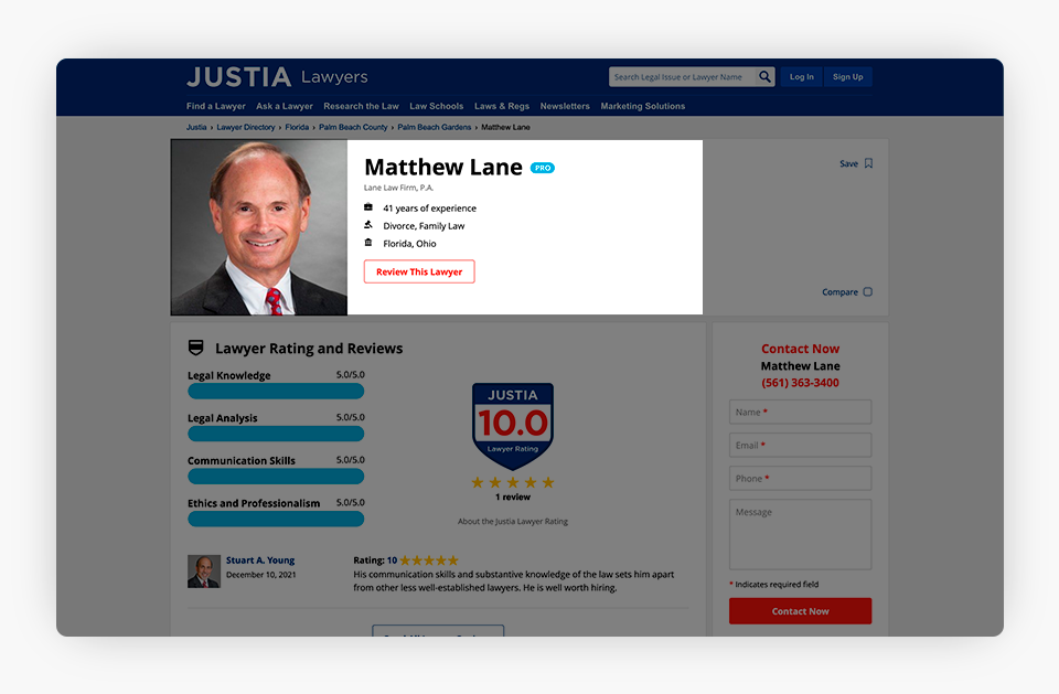 Matthew Lane - Justia Lawyers