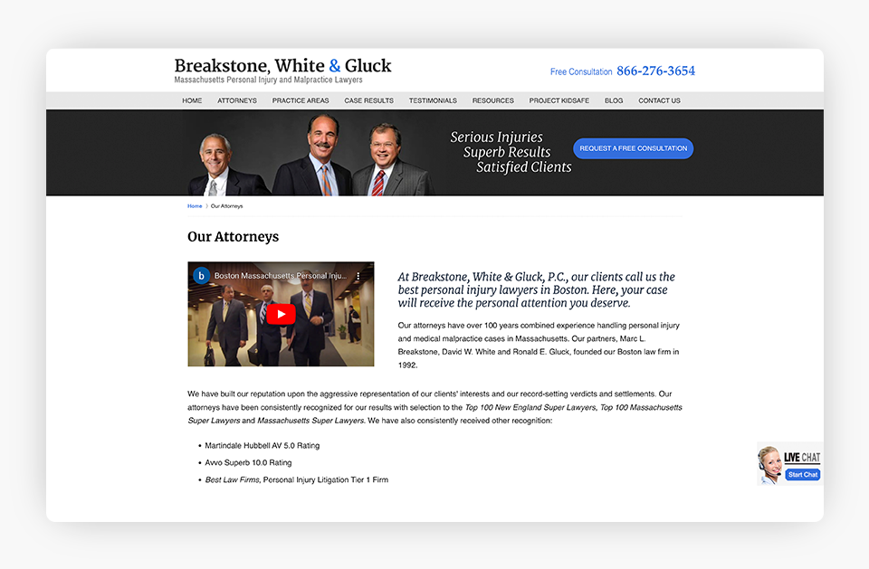 Breakstone White & Gluck Attorney Profiles Page