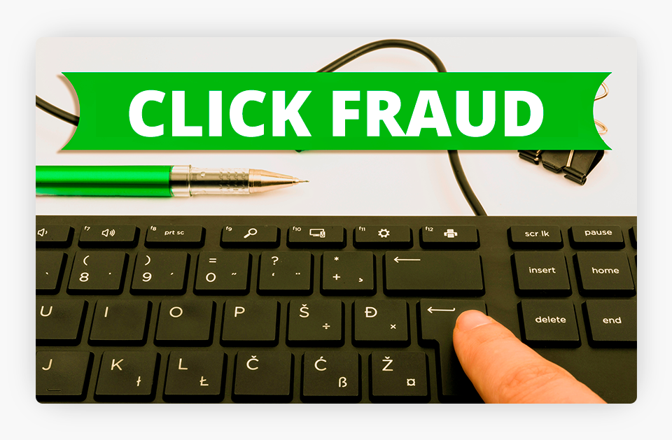 Click Fraud Sign Over Keyboard