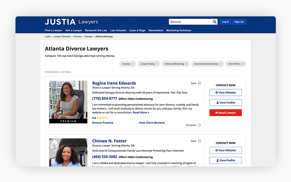 Atlanta Divorce Lawyers JLD Profiles