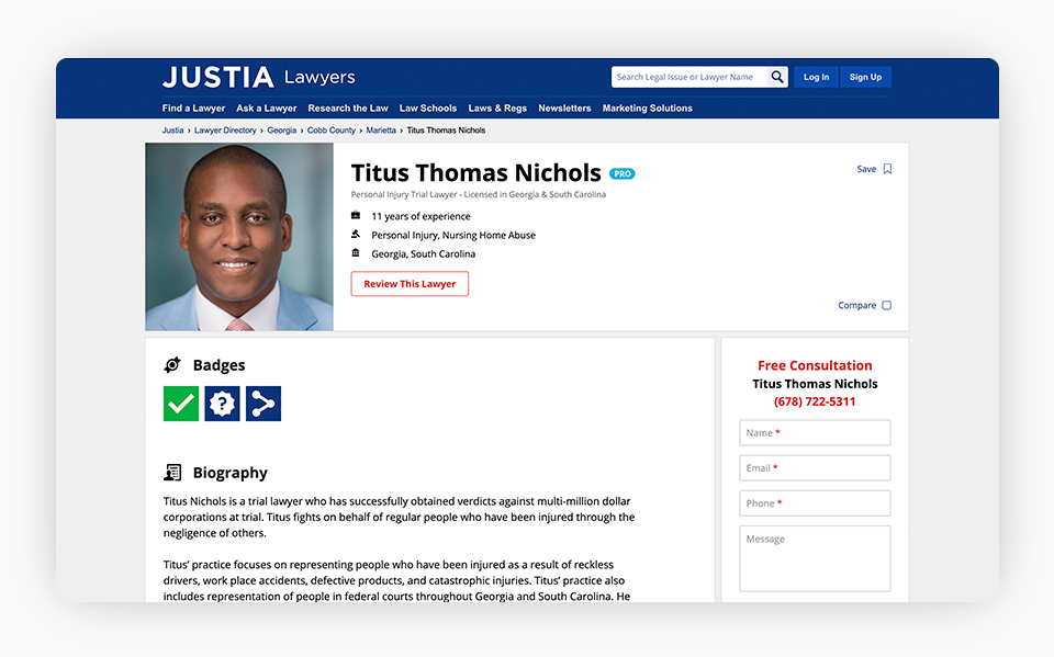 Titus Thomas Nichols Pro JLD Profile