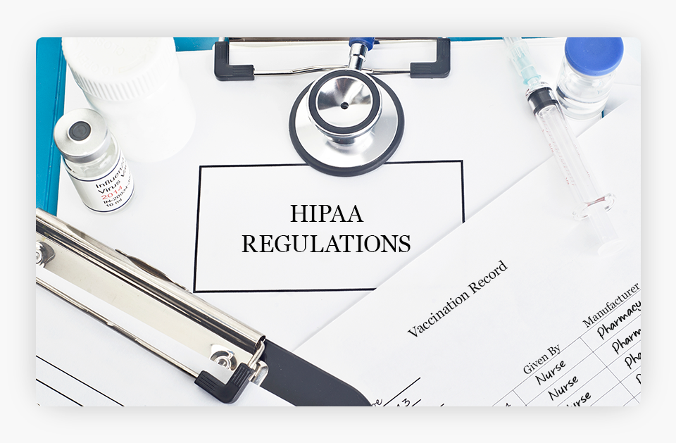 HIPPA Regulations Document under a Vaccination Record Document