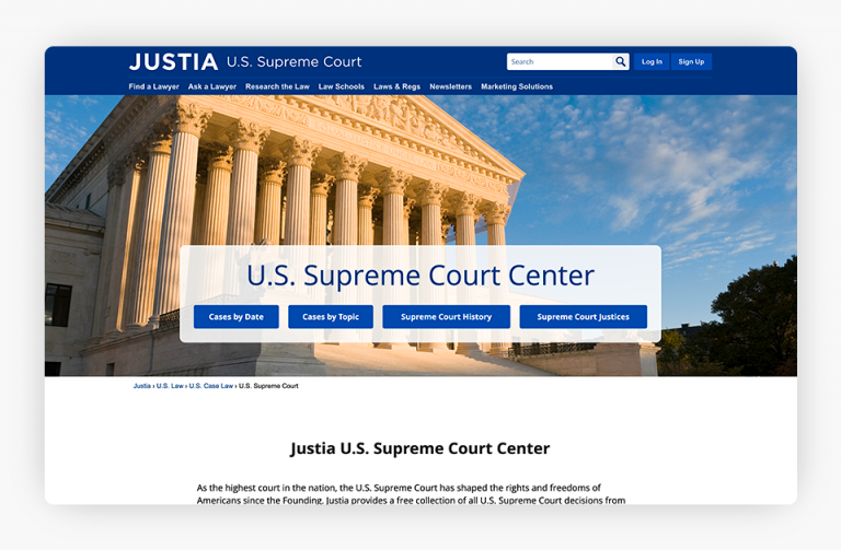 Justia Free Resources: The Justia U.S. Supreme Court Center — Legal ...