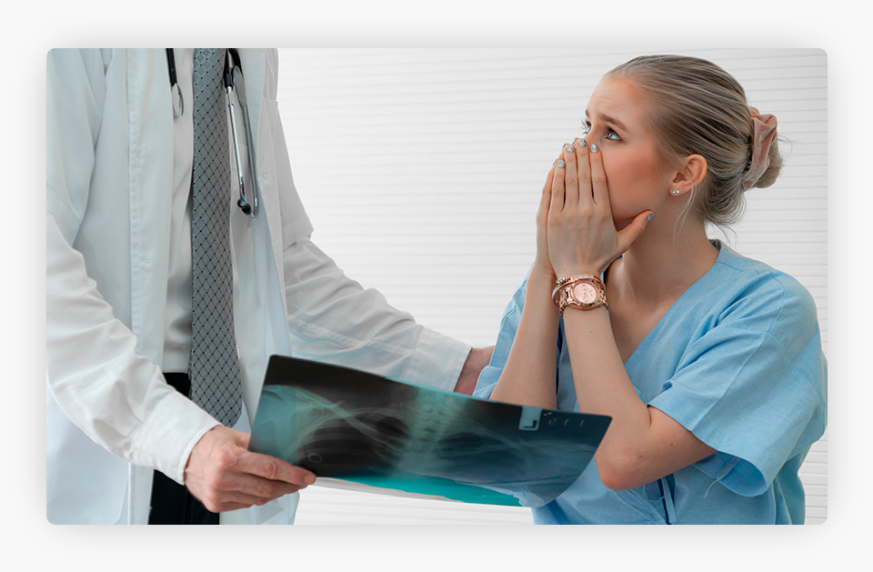 Doctor Showing a Radiography
