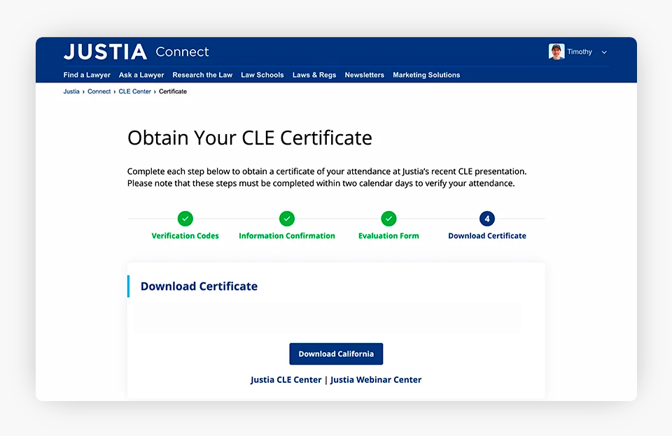 Download your CLE Certificate