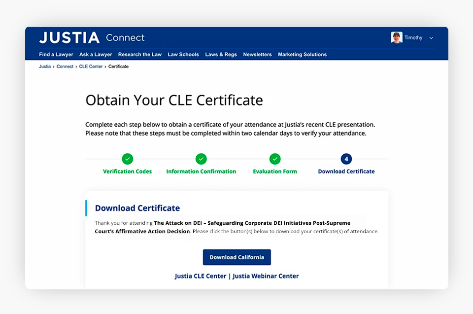 CLE Certificate Image