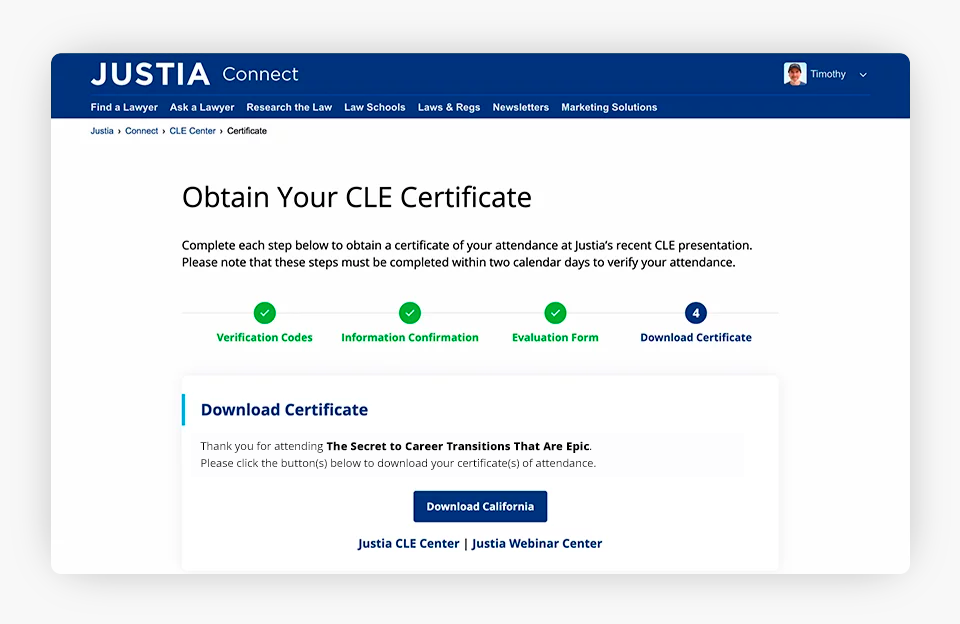 CLE Certificate Image