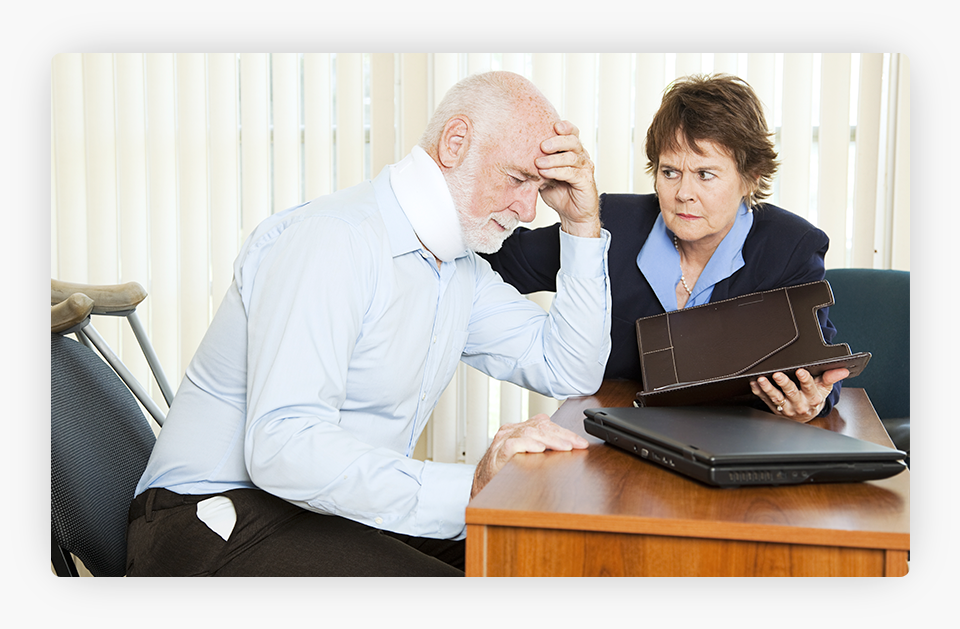 Worried Man Discussing With His Attorney