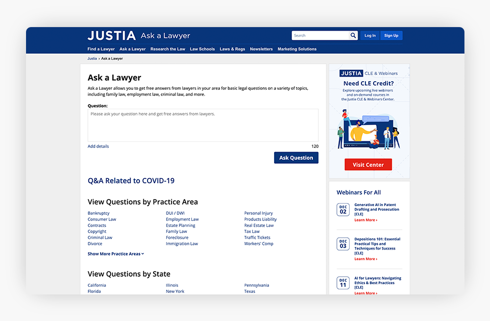 Justia Ask A Lawyer