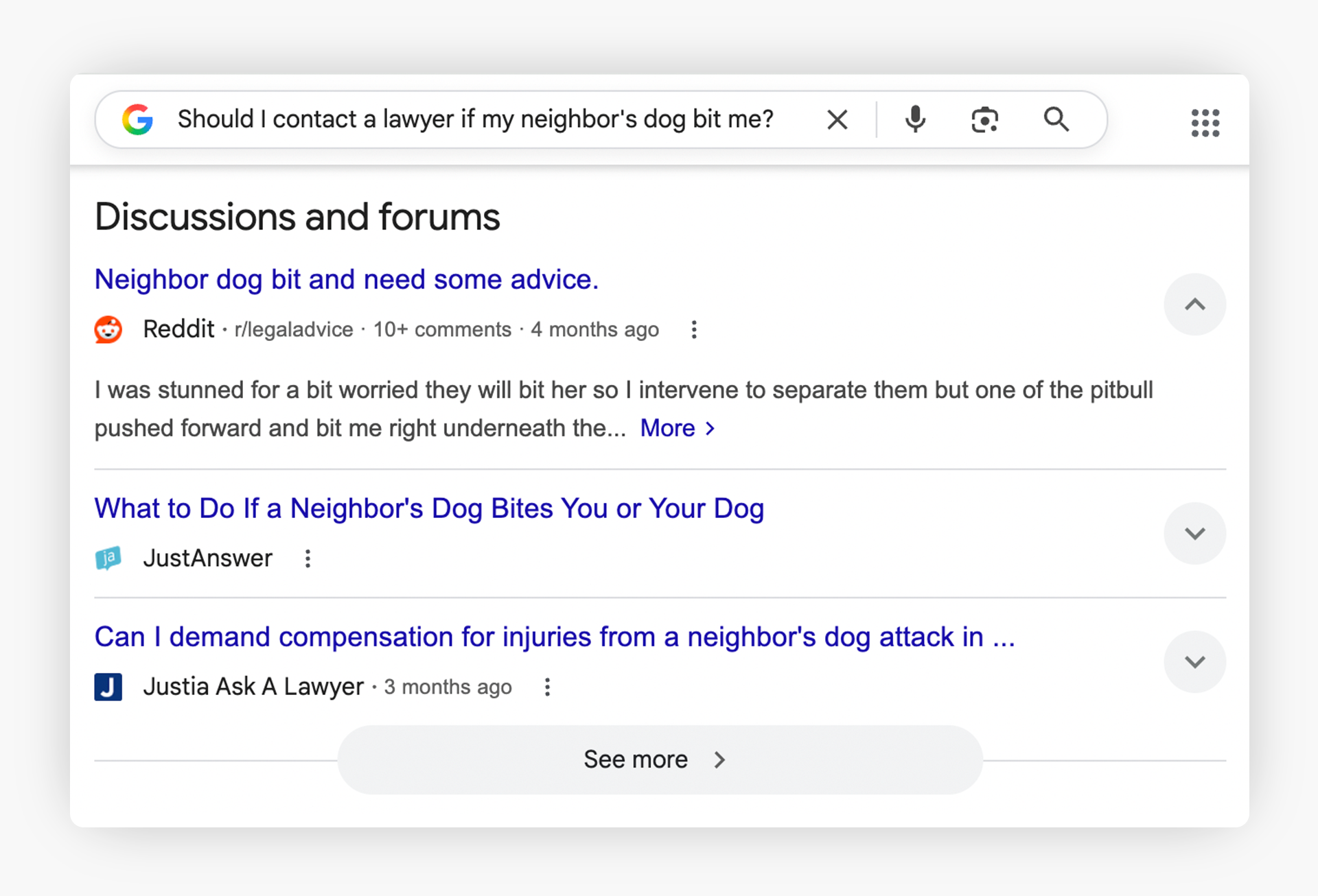 Screenshot of Google's 